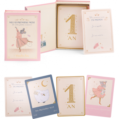 Cartes Mes 12 premiers mois - 30 cartes - La petite école de danse - Moulin Roty