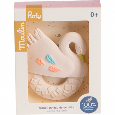 Hochet anneau de dentition caoutchouc Cygne - La petite école de danse - Moulin Roty