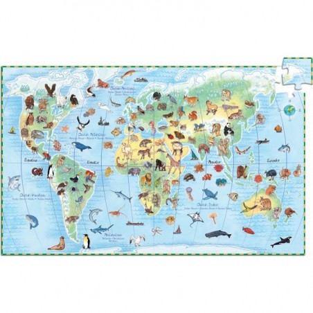 Puzzle Djeco 100 pièces - Animaux du Monde