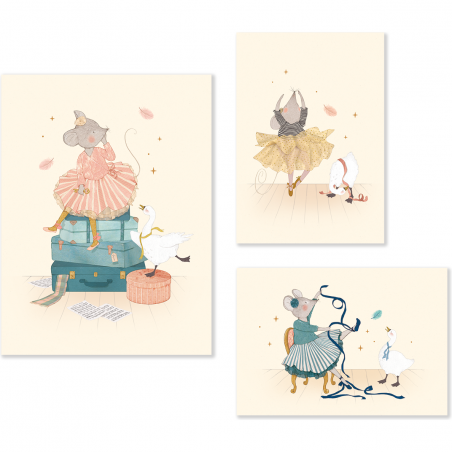 Set de 3 affiches - La petite école de danse - Moulin Roty