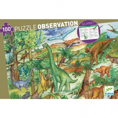 Puzzle Djeco 100 pièces - Dinosaures