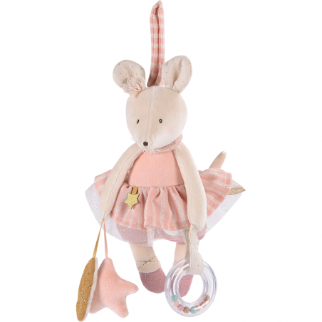 Peluche d'activités à suspendre Souris - La petite école de danse - Moulin Roty