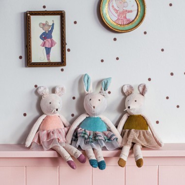 Petite peluche Souris or - La petite école de danse - Moulin Roty