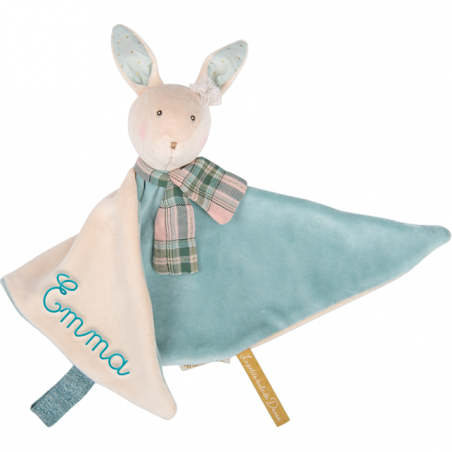 Doudou attache-tétine lapin bleu - La petite école de danse - Moulin Roty