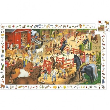Puzzle Djeco 200 pièces - Equitation, le centre équestre