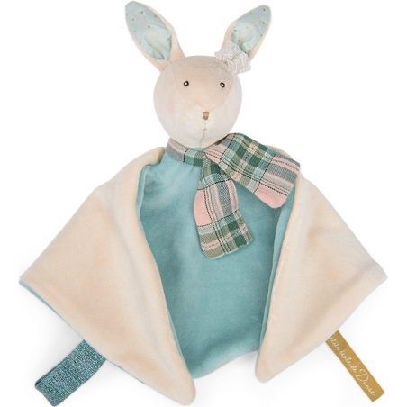 Doudou attache-tétine lapin bleu - La petite école de danse - Moulin Roty