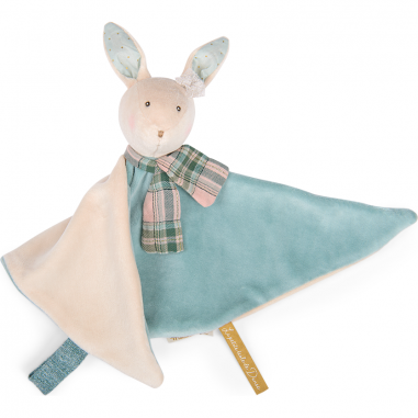 Doudou attache-tétine lapin bleu - La petite école de danse - Moulin Roty