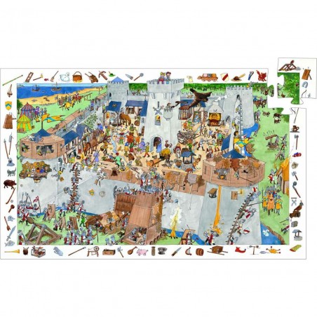 Puzzle Djeco 100 pièces - Château fort et chevaliers