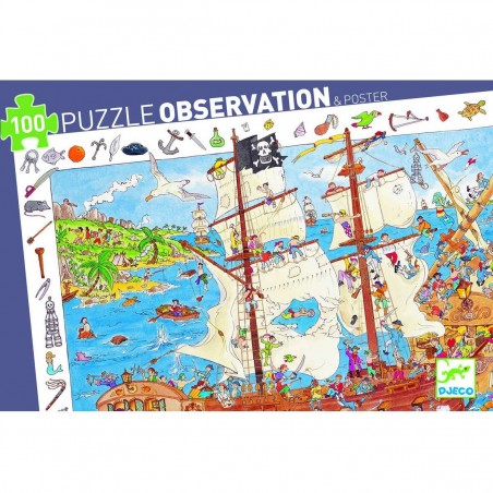 Puzzle Djeco 100 pièces - Les pirates