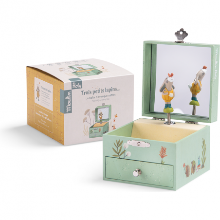 Boîte à musique coffret - Trois petits lapins - Trois petits lapins - Moulin Roty