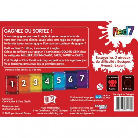 Red7 - Jeu de société - Nuts Publishing