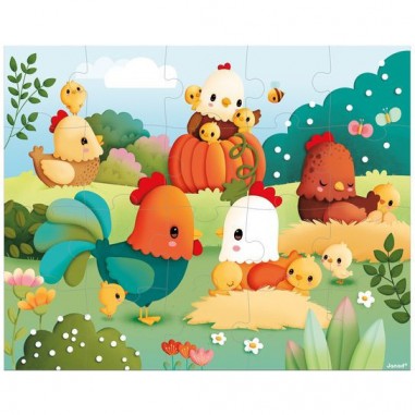 Puzzle animaux de la ferme, 20 pièces, pour enfant 2 ans - Janod