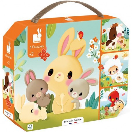 Puzzle animaux de la ferme, 6 à 16 pièces pour enfant 2 ans - Janod