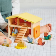 Jeu ferme et animaux en bois pour bébé 18 mois, poulailler - Janod 2