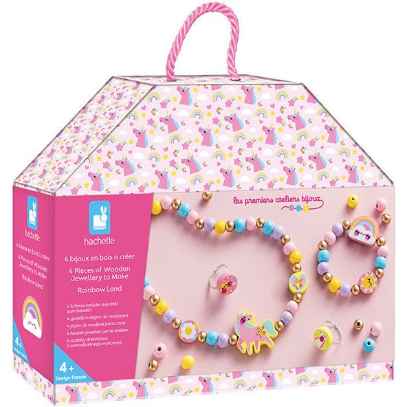 Janod 4 Bijoux En Bois A Créer Rainbow Land