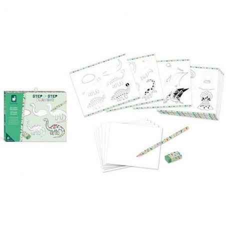 Step by step Drawing Dinos - Loisirs créatifs - Janod