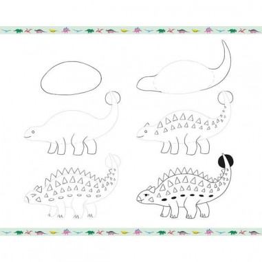 Step by step Drawing Dinos - Loisirs créatifs - Janod