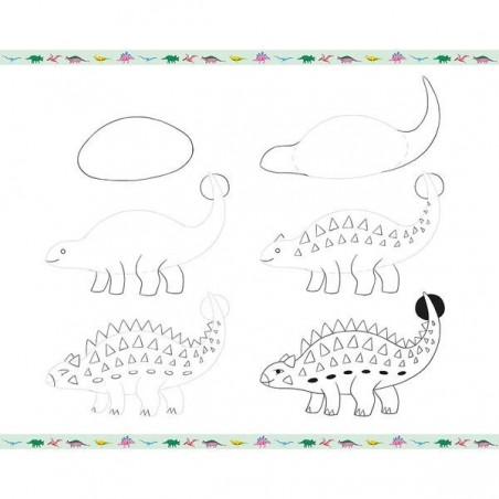 Step by step Drawing Dinos - Loisirs créatifs - Janod