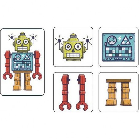 Jeu de cartes coopératif Djeco - Mémo Robots