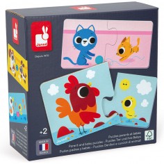 Puzzle parents et bébé animaux - Janod