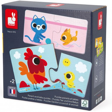 Puzzle parents et bébé animaux - Janod