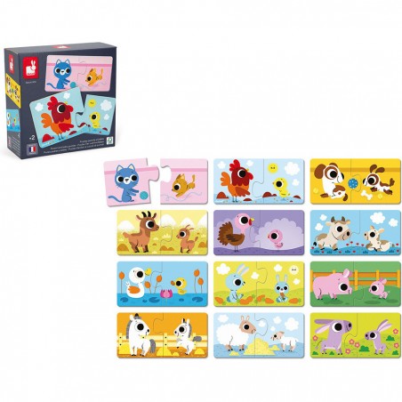 Puzzle parents et bébé animaux - Janod