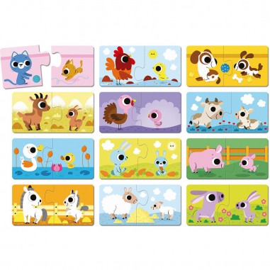 Puzzle parents et bébé animaux - Janod