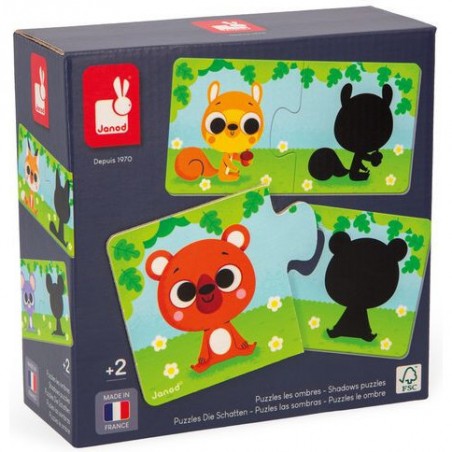 Puzzle les animaux et leur ombre - Janod