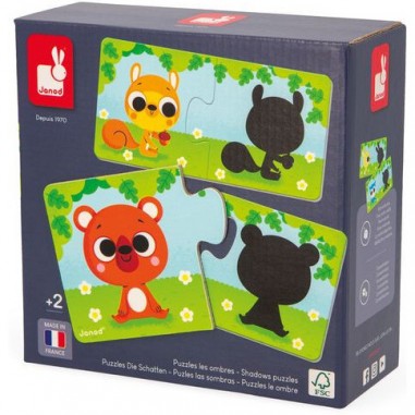 Puzzle les animaux et leur ombre - Janod