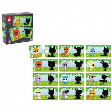 Puzzle les animaux et leur ombre - Janod