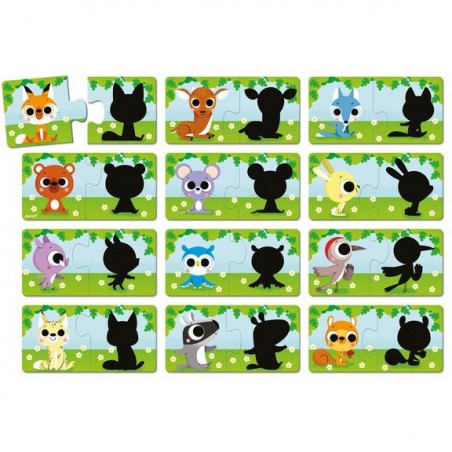 Puzzle les animaux et leur ombre - Janod