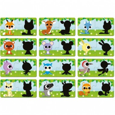 Puzzle les animaux et leur ombre - Janod