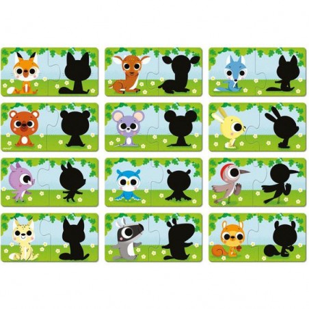 Puzzle les animaux et leur ombre - Janod