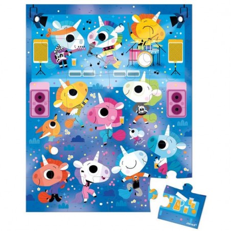Puzzle le concert rock des licornes 24 pcs - Janod