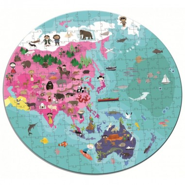 Puzzle rond 208 pièces planète bleue - Janod