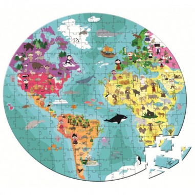 Puzzle rond 208 pièces planète bleue - Janod