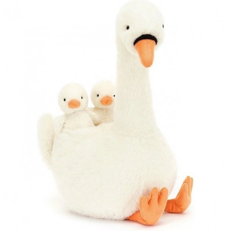 Maman cygne avec ses 2 bébés - Jellycat