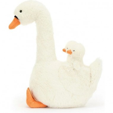 Maman cygne avec ses 2 bébés - Jellycat