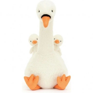 Maman cygne avec ses 2 bébés - Jellycat