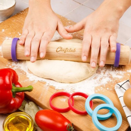 Rouleau à pâtisserie avec anneaux ajustables - Chefclub Kids