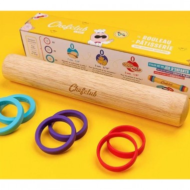 Rouleau à pâtisserie avec anneaux ajustables - Chefclub Kids