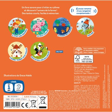 Livres sonores - Mes comptines de la ferme - Auzou