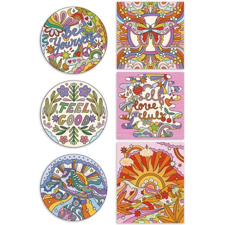 Contours Et Motifs Pailletés Dreamland : Peinture par numéro & coloriage - Janod
