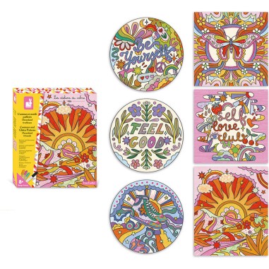 Contours Et Motifs Pailletés Dreamland : Peinture par numéro & coloriage - Janod