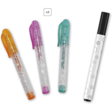 Contours Et Motifs Pailletés Dreamland : Peinture par numéro & coloriage - Janod