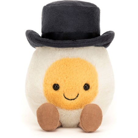 Jellycat Peluche Oeuf Marié - Cadeau de mariage original - Boiled Egg Groom Amuseable