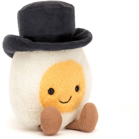 Jellycat Peluche Oeuf Marié - Cadeau de mariage original - Boiled Egg Groom Amuseable