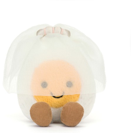 Jellycat Peluche Oeuf Mariée - Cadeau de mariage - Boiled Egg Bride Amuseable