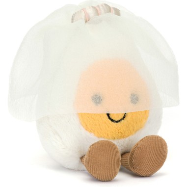 Jellycat Peluche Oeuf Mariée - Cadeau de mariage - Boiled Egg Bride Amuseable