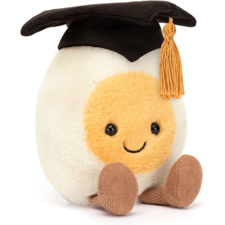 Jellycat Peluche Oeuf Dur diplomé - Boiled Egg Graduation Amuseable